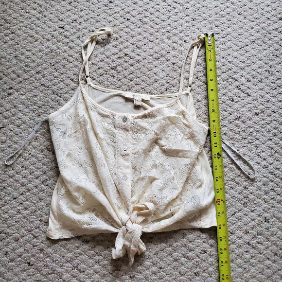 F21 Cream Knot Crop Top - Picture 6 of 10